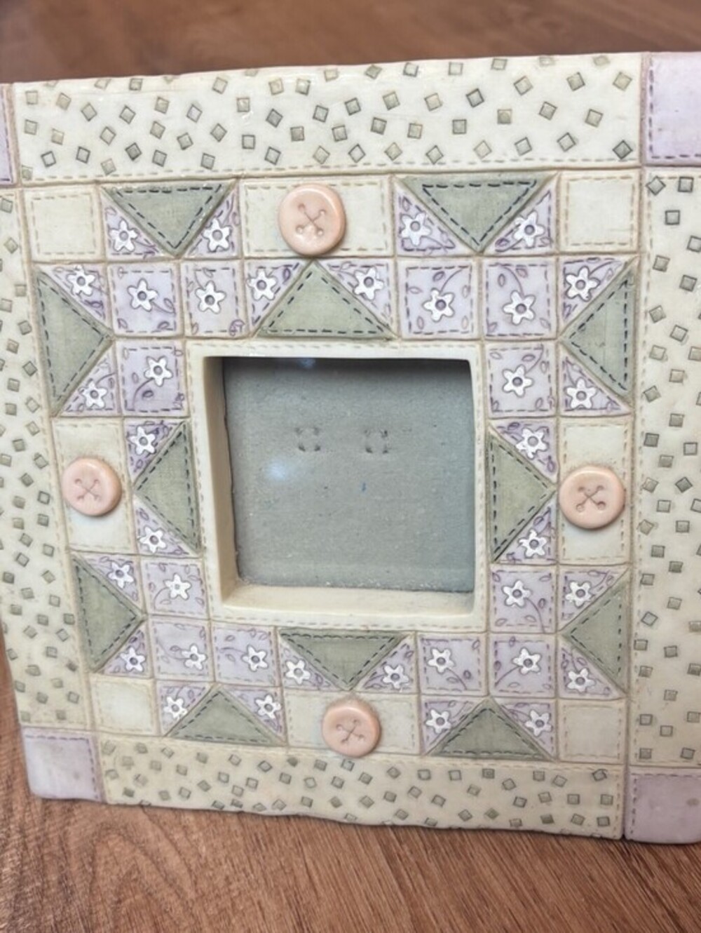 Frameology Floral Tile Button 3D Picture Photo Frame Faith Quilt Cute Whimsy